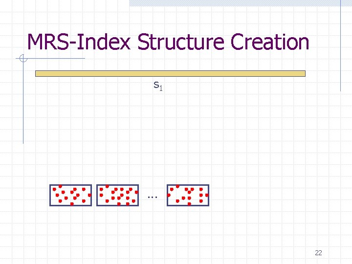 MRS-Index Structure Creation s 1 . . . 22 