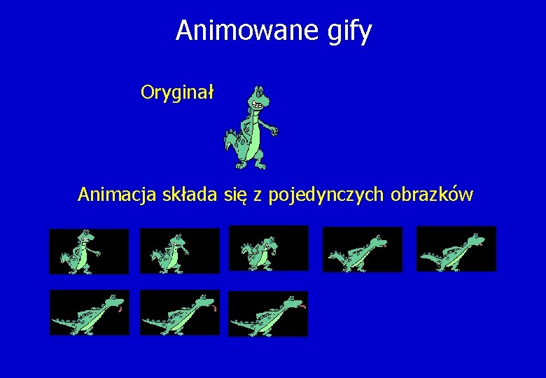 Animowane gify Oryginał Animacja składa się z pojedynczych obrazków 