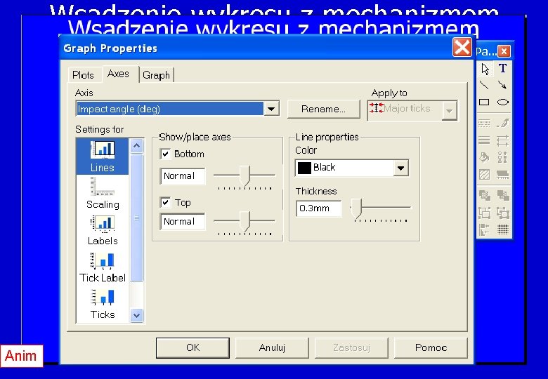 Wsadzenie wykresu z mechanizmem OLE Anim 