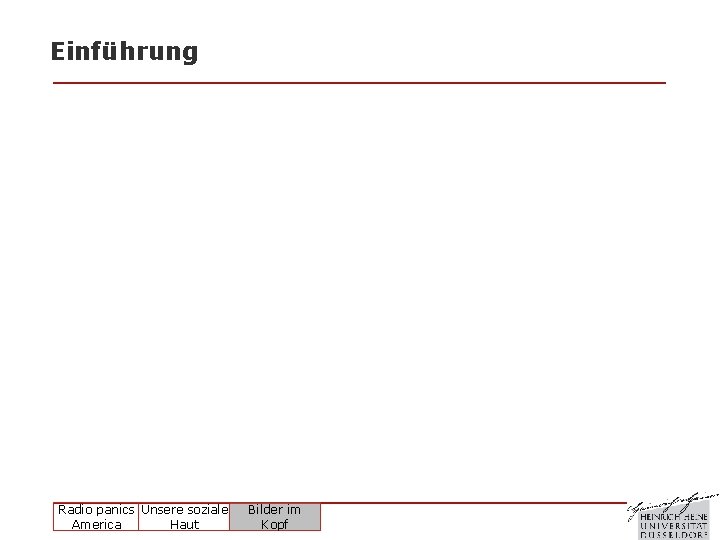 Einführung Radio panics Unsere soziale America Haut Bilder im Kopf 
