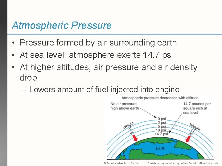 Atmospheric Pressure • Pressure formed by air surrounding earth • At sea level, atmosphere