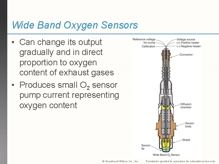 Wide Band Oxygen Sensors • Can change its output gradually and in direct proportion