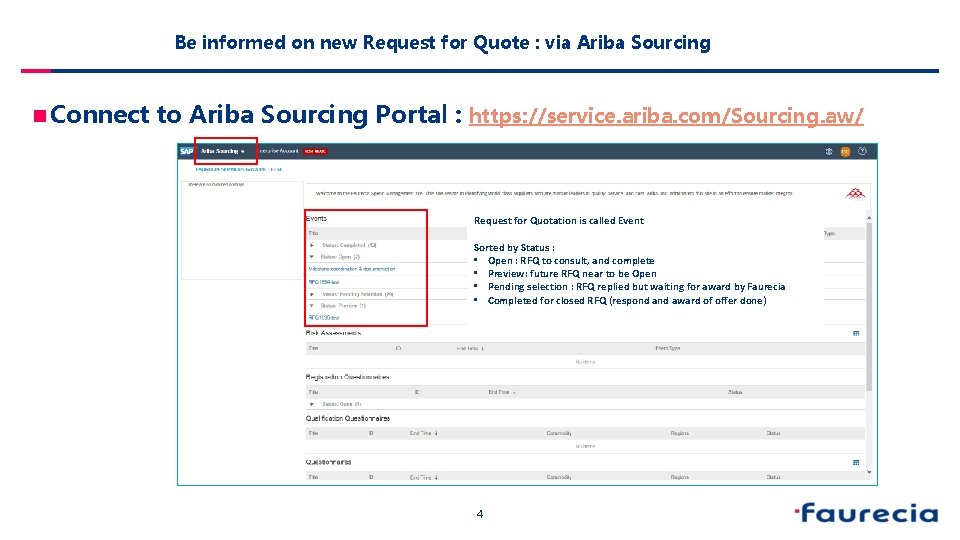 Be informed on new Request for Quote : via Ariba Sourcing n Connect to