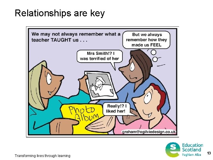 Relationships are key Transforming lives through learning 13 