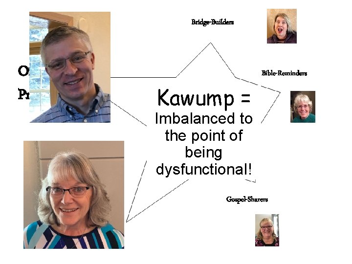 Bridge-Builders Organizer. Presenters Kawump! = Imbalanced Kawump!to the point of Kawump! being Bible-Reminders dysfunctional!