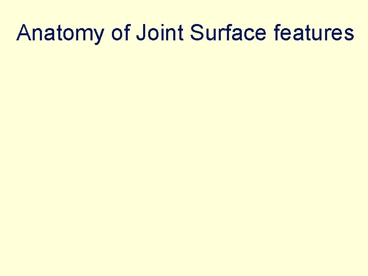 Anatomy of Joint Surface features 