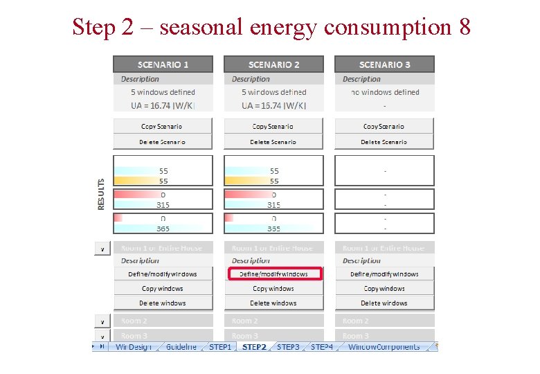 Step 2 – seasonal energy consumption 8 