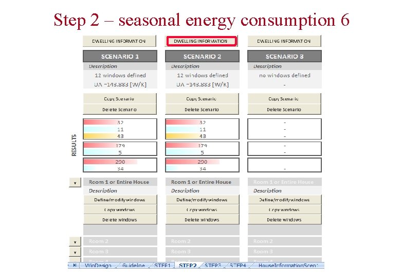 Step 2 – seasonal energy consumption 6 