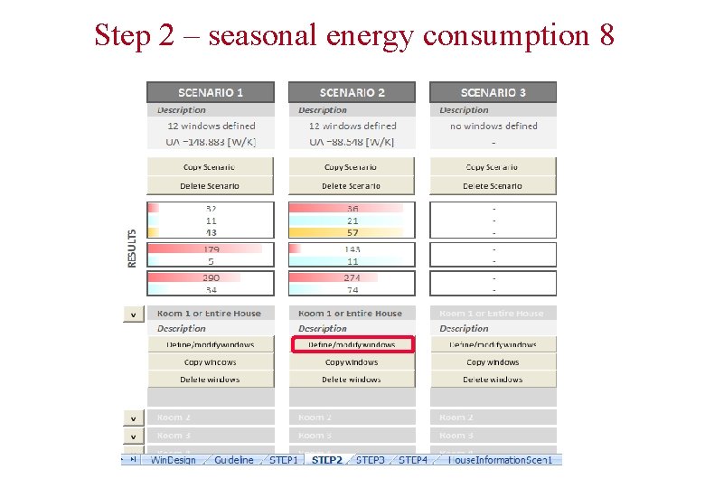 Step 2 – seasonal energy consumption 8 