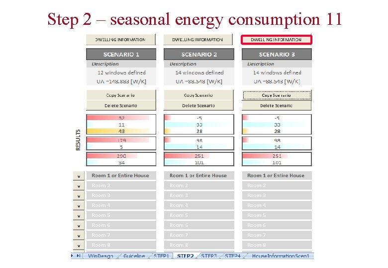 Step 2 – seasonal energy consumption 11 