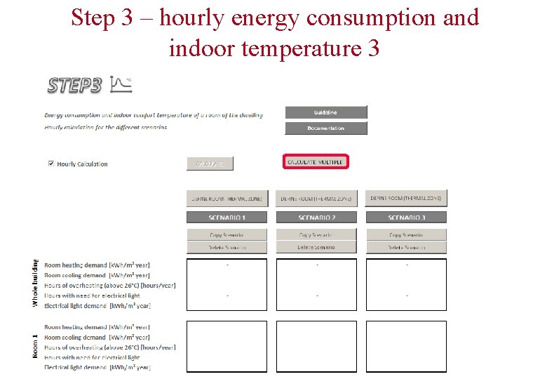 Step 3 – hourly energy consumption and indoor temperature 3 