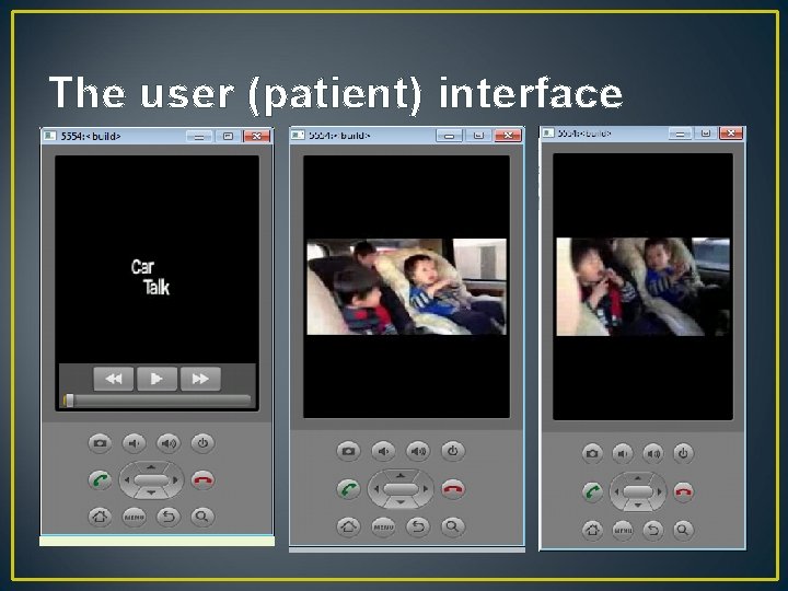The user (patient) interface 