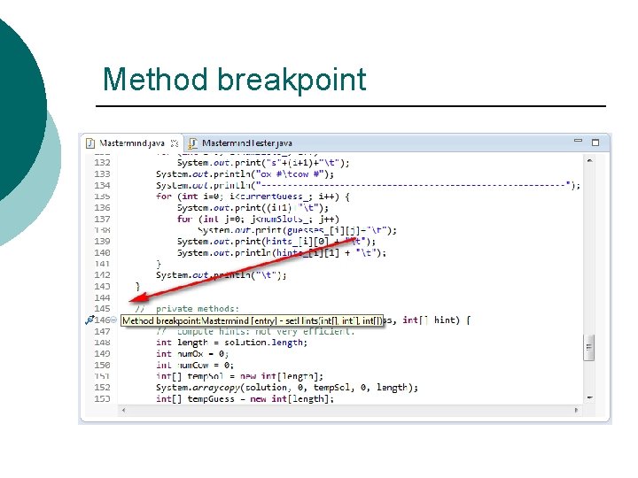 Method breakpoint 