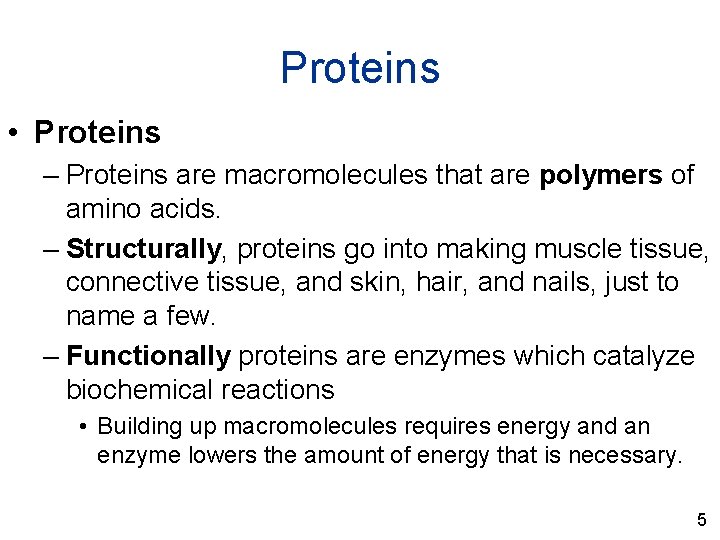 Brief Introduction to Biochemistry IB Chemistry 1 2