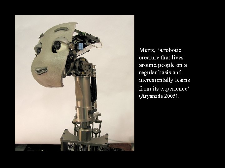 Mertz, ‘a robotic creature that lives around people on a regular basis and incrementally