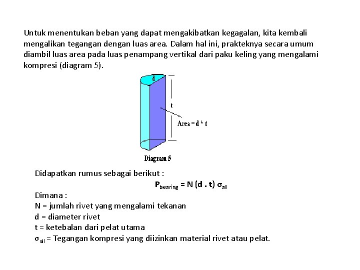 Untuk menentukan beban yang dapat mengakibatkan kegagalan, kita kembali mengalikan tegangan dengan luas area.