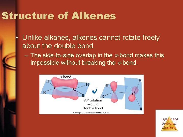 Structure of Alkenes • Unlike alkanes, alkenes cannot rotate freely about the double bond. Structure of Alkenes • Unlike alkanes, alkenes cannot rotate freely about the double bond.