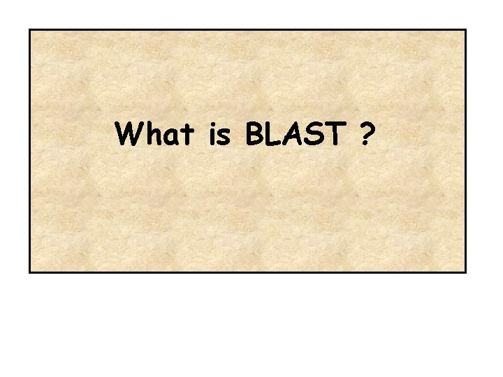 What is BLAST ? 