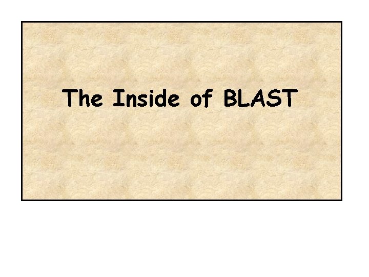 The Inside of BLAST 