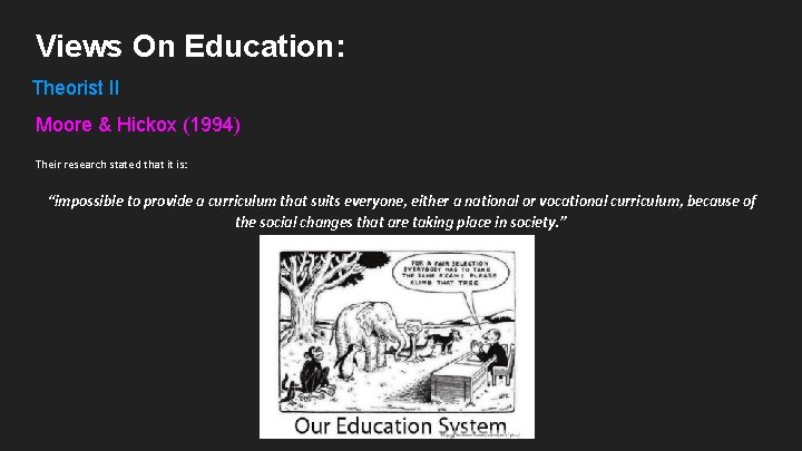 Views On Education: Theorist II Moore & Hickox (1994) Their research stated that it