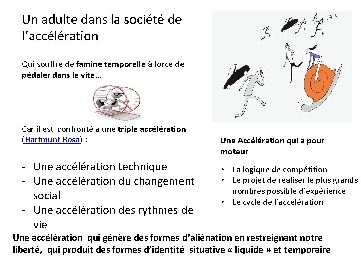 Un adulte dans la société de l’accélération Qui souffre de famine temporelle à force