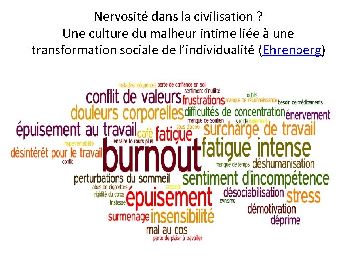 Nervosité dans la civilisation ? Une culture du malheur intime liée à une transformation