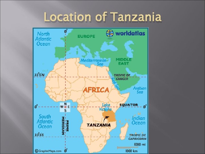 Location of Tanzania 