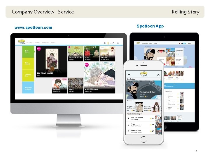 Company Overview - Service www. spottoon. com Rolling Story Spottoon App 6 