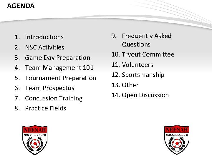 AGENDA 1. 2. 3. 4. 5. 6. 7. 8. Page 2 Introductions NSC Activities
