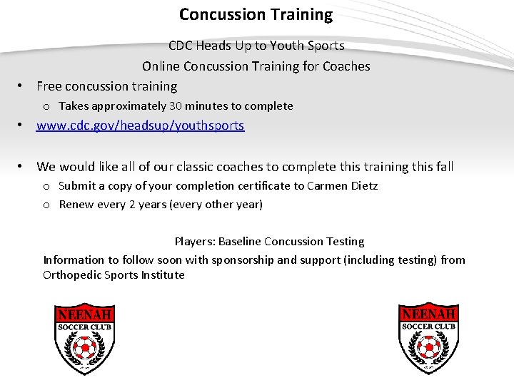 Concussion Training CDC Heads Up to Youth Sports Online Concussion Training for Coaches •