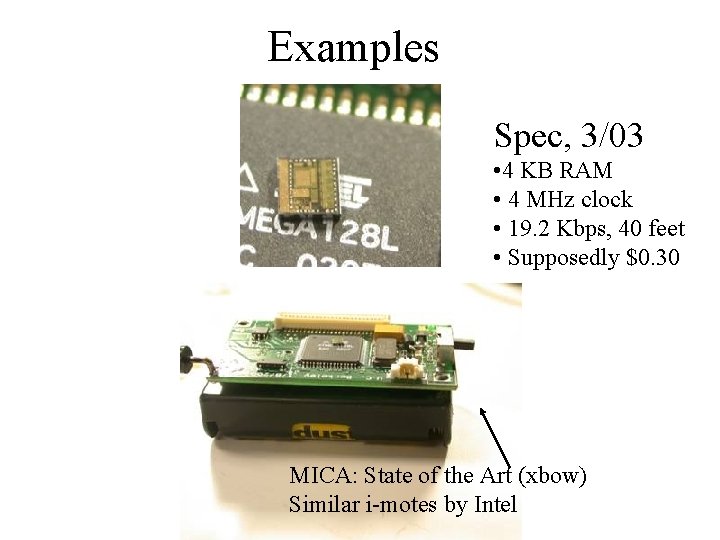 Examples Spec, 3/03 • 4 KB RAM • 4 MHz clock • 19. 2