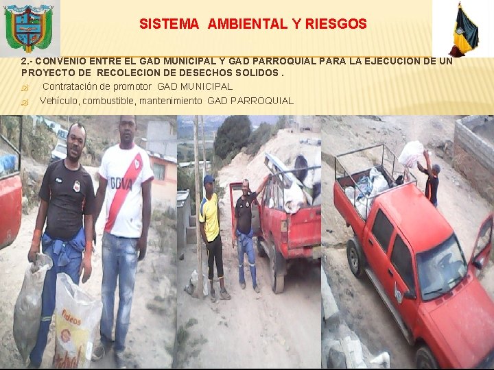 SISTEMA AMBIENTAL Y RIESGOS 2. - CONVENIO ENTRE EL GAD MUNICIPAL Y GAD PARROQUIAL