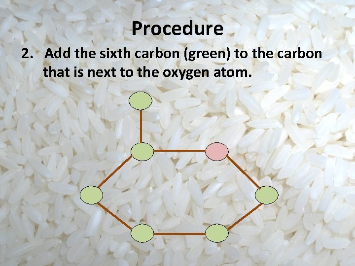 Procedure 2. Add the sixth carbon (green) to the carbon that is next to