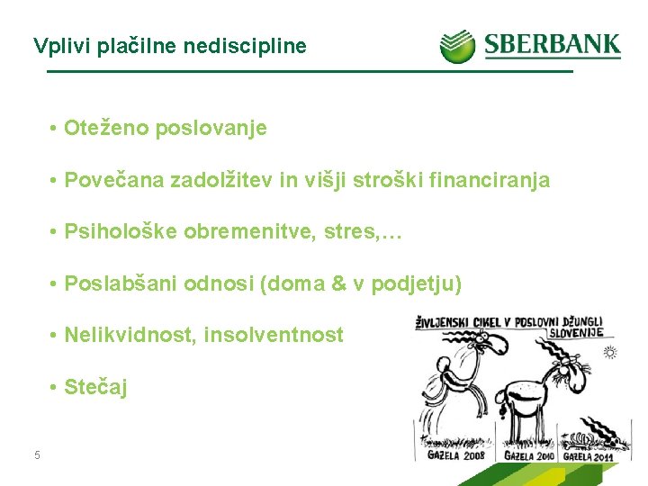 Vplivi plačilne nediscipline • Oteženo poslovanje • Povečana zadolžitev in višji stroški financiranja •