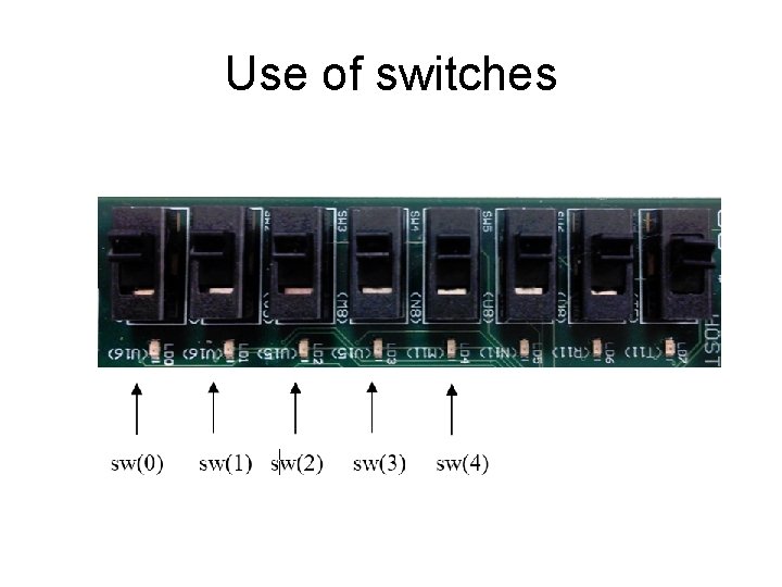 Use of switches 