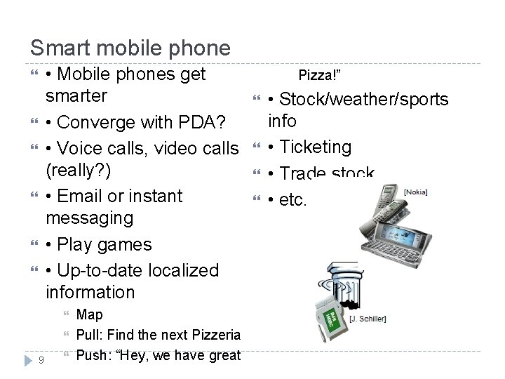 Smart mobile phone • Mobile phones get smarter • Converge with PDA? • Voice
