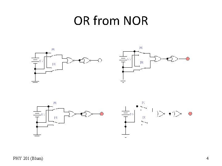 OR from NOR PHY 201 (Blum) 4 