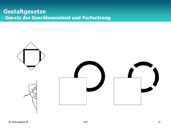 Gestaltgesetze - Gesetz der Geschlossenheit und Fortsetzung © schmiedecke 08 HCI TFH Berlin 11