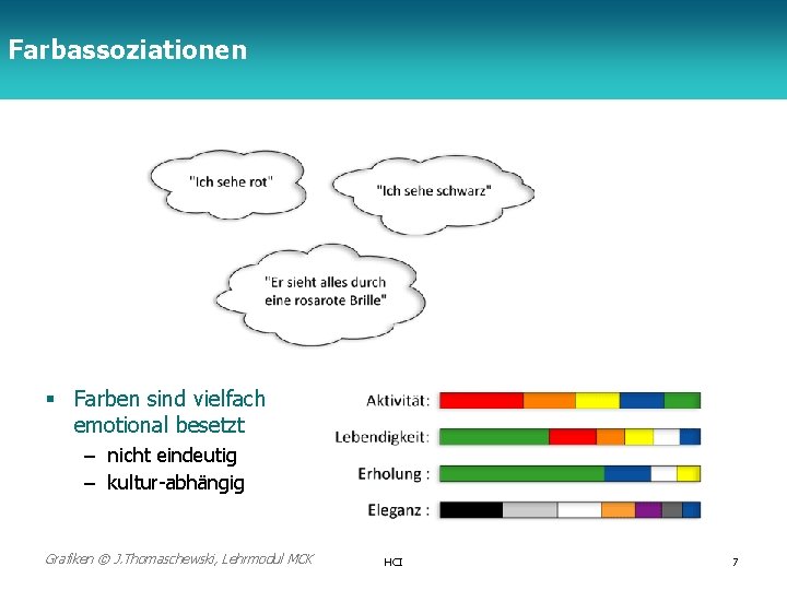 Farbassoziationen TFH Berlin § Farben sind vielfach emotional besetzt – nicht eindeutig – kultur-abhängig