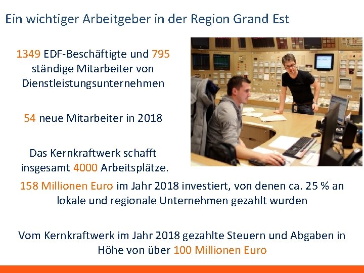 ©EDF – Alexandre Simonet Ein wichtiger Arbeitgeber in der Region Grand Est 1349 EDF-Beschäftigte