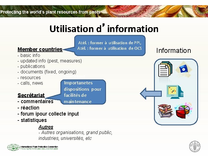 Utilisation d’information Member countries Atél. : former à utilisation de PPI, Atél. : former