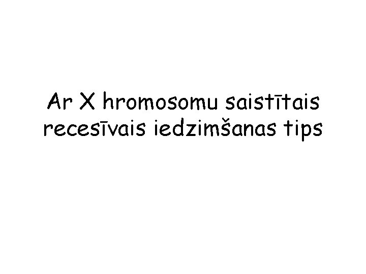 Ar X hromosomu saistītais recesīvais iedzimšanas tips 