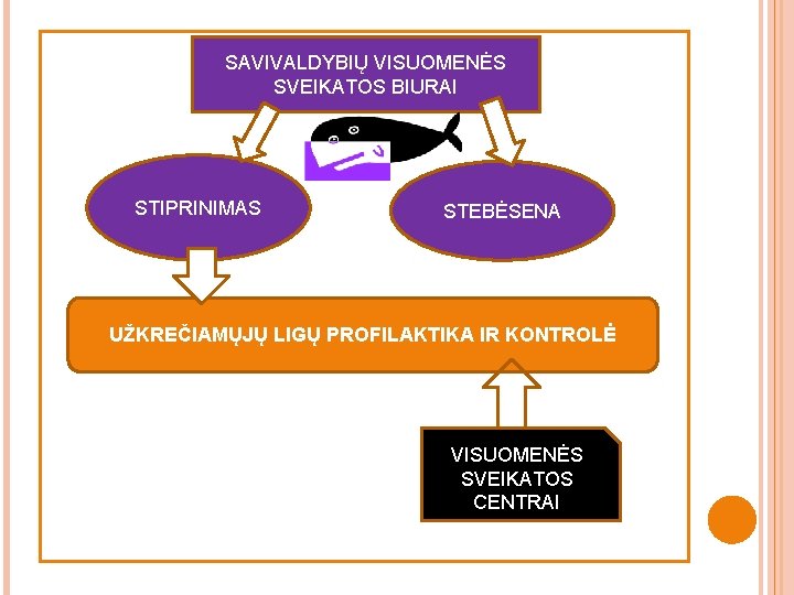 SAVIVALDYBIŲ VISUOMENĖS SVEIKATOS BIURAI STIPRINIMAS STEBĖSENA UŽKREČIAMŲJŲ LIGŲ PROFILAKTIKA IR KONTROLĖ VISUOMENĖS SVEIKATOS CENTRAI