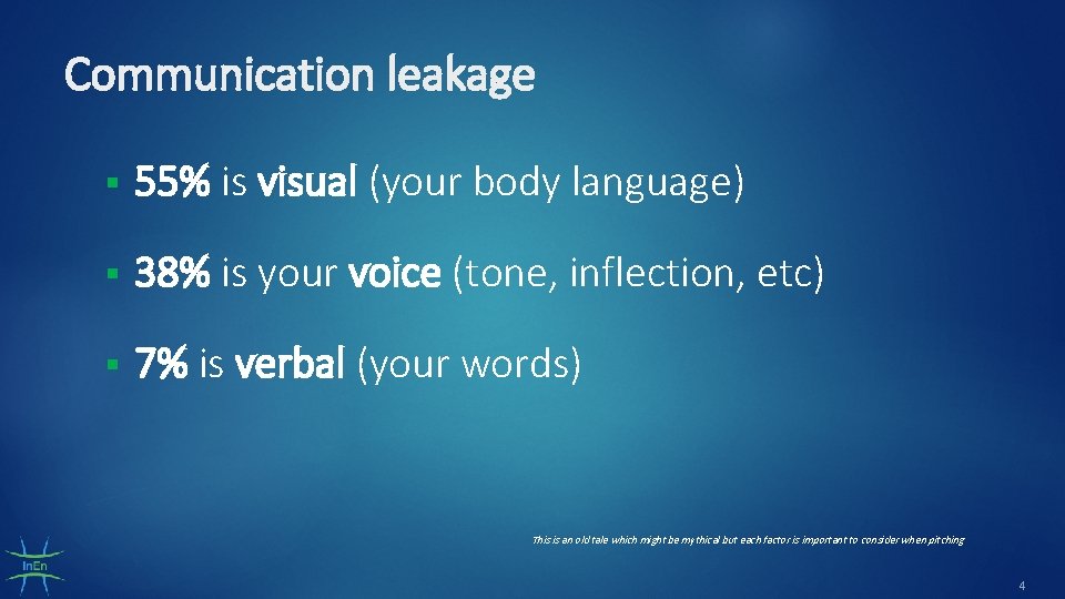 Communication leakage § 55% is visual (your body language) § 38% is your voice