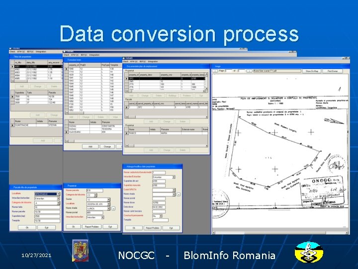 Data conversion process 10/27/2021 NOCGC - Blom. Info Romania 