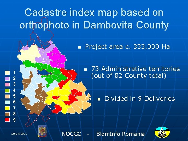 Cadastre index map based on orthophoto in Dambovita County n n 1 2 3