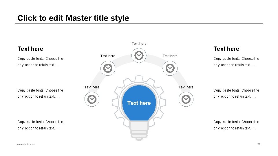Click to edit Master title style Text here Copy paste fonts. Choose the Text
