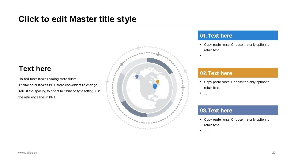 Click to edit Master title style 01. Text here • Copy paste fonts. Choose