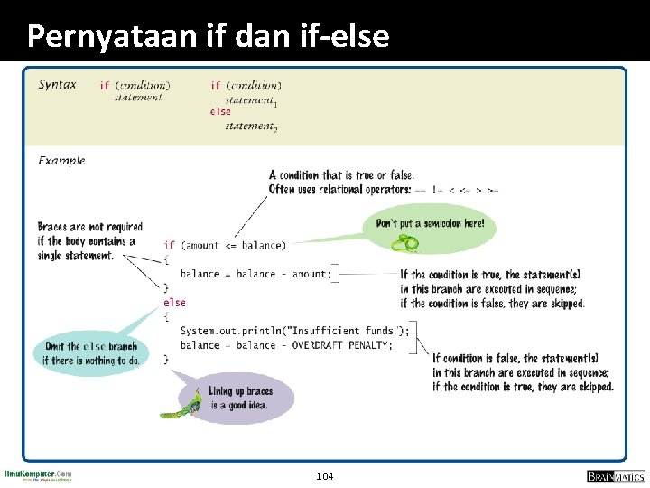Pernyataan if dan if-else 104 