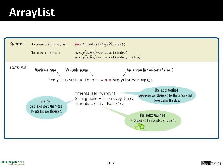 Array. List 167 